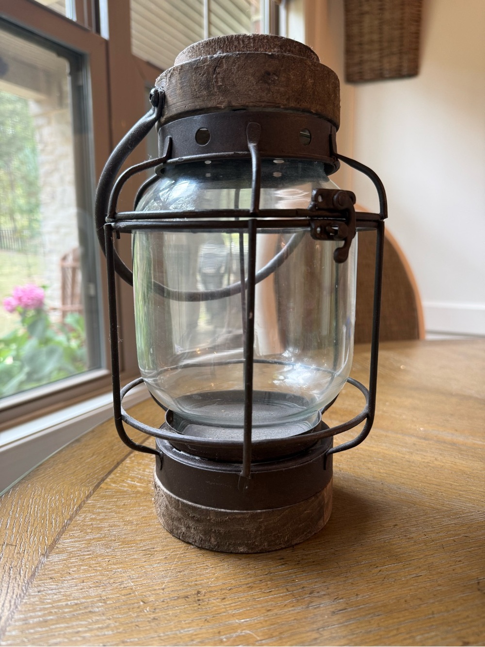 Hobby Lobby Brown Metal and Glass Cage Lantern